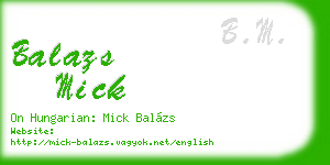 balazs mick business card